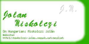 jolan miskolczi business card